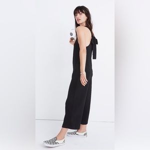 Madwell Black Texture & Thread Tie-Back Jumpsuit
